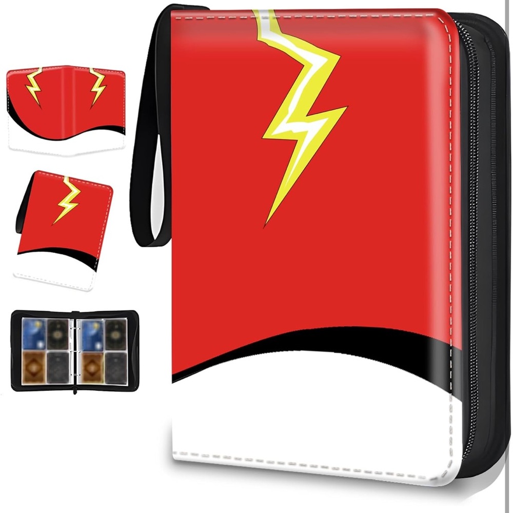 Card Binder 4 Pockets Zip Trading Card Binder for 400 Cards,PU Collection Binder